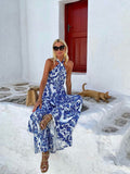 Backless Halter Maxi Dress