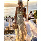 Sexy Plunge V Neck Resort Dress