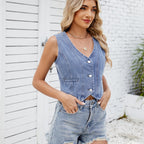 Washing Denim Vest Top