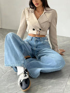 Belt Short Trench Short Jacket