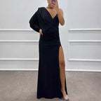 V neck Design Dress Evening Dress