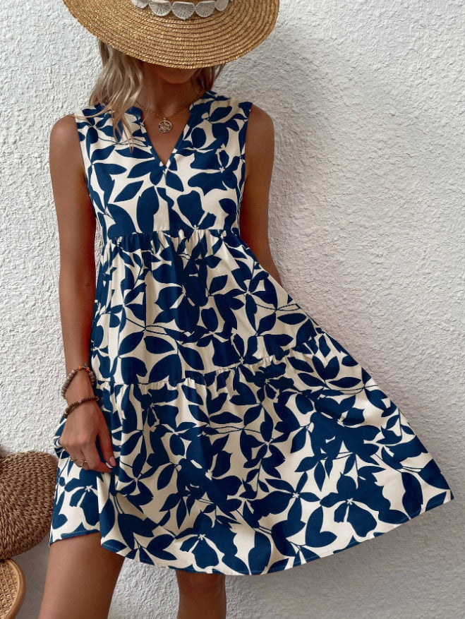 Julieta Effortless Women's a Line Sleeveless Summer Dress with V Neck Design Chic Silhouette Collection