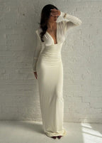 Isabella - Long Sleeve Drape Gown