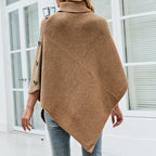 Solid Color Turtle Neck Shawl