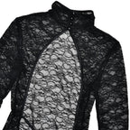 High neck long sleeve lace backless jumpsuit  | Festival Outfits Women