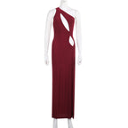 One-Shoulder Cutout Split Bodycon Party Dress