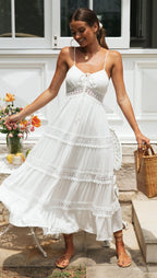 White Day to Night Midi Dress