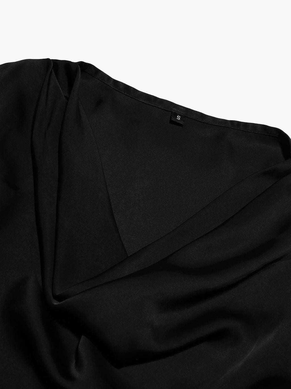 Black Cowl Neck Bell Sleeve Tie Waist Bodycon Maxi Dress