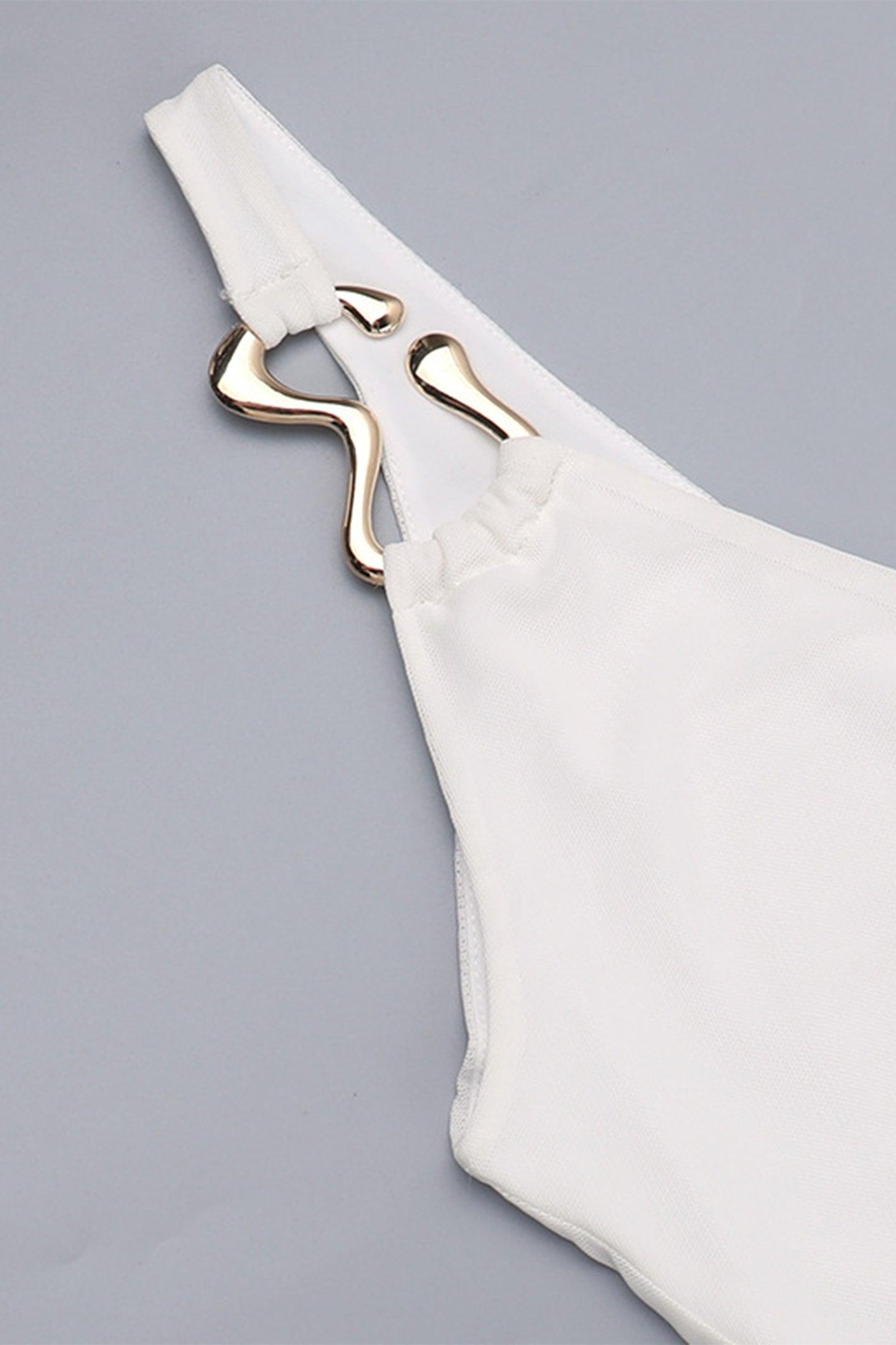 Deep V-Neck Ring Strap Drop Waist Sheer Pleated Maxi Gown