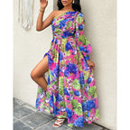 Dulce Boutique Women's Floral One Shoulder Maxi Dress Collection
