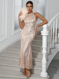 Round Neck Sequin Fitted Dress