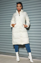 Solid Zipped Long Cotton Jacket