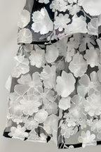 Rena Solid Colour 3D Floral Embellishment Maxi Dress