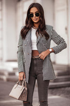 DressBetty - Double Breasted Plaid Blazer