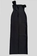 Rylihd One-Shoulder Mesh Rhinestones Maxi Dress