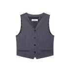 Striped Belted Blazer Vest