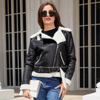 Vegan Leather Shearling Jacket