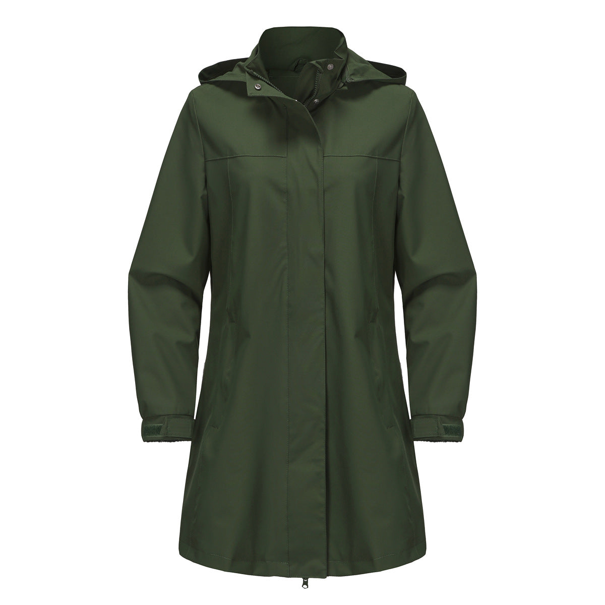 Solid Color Long Sleeve Windbreaker Coat