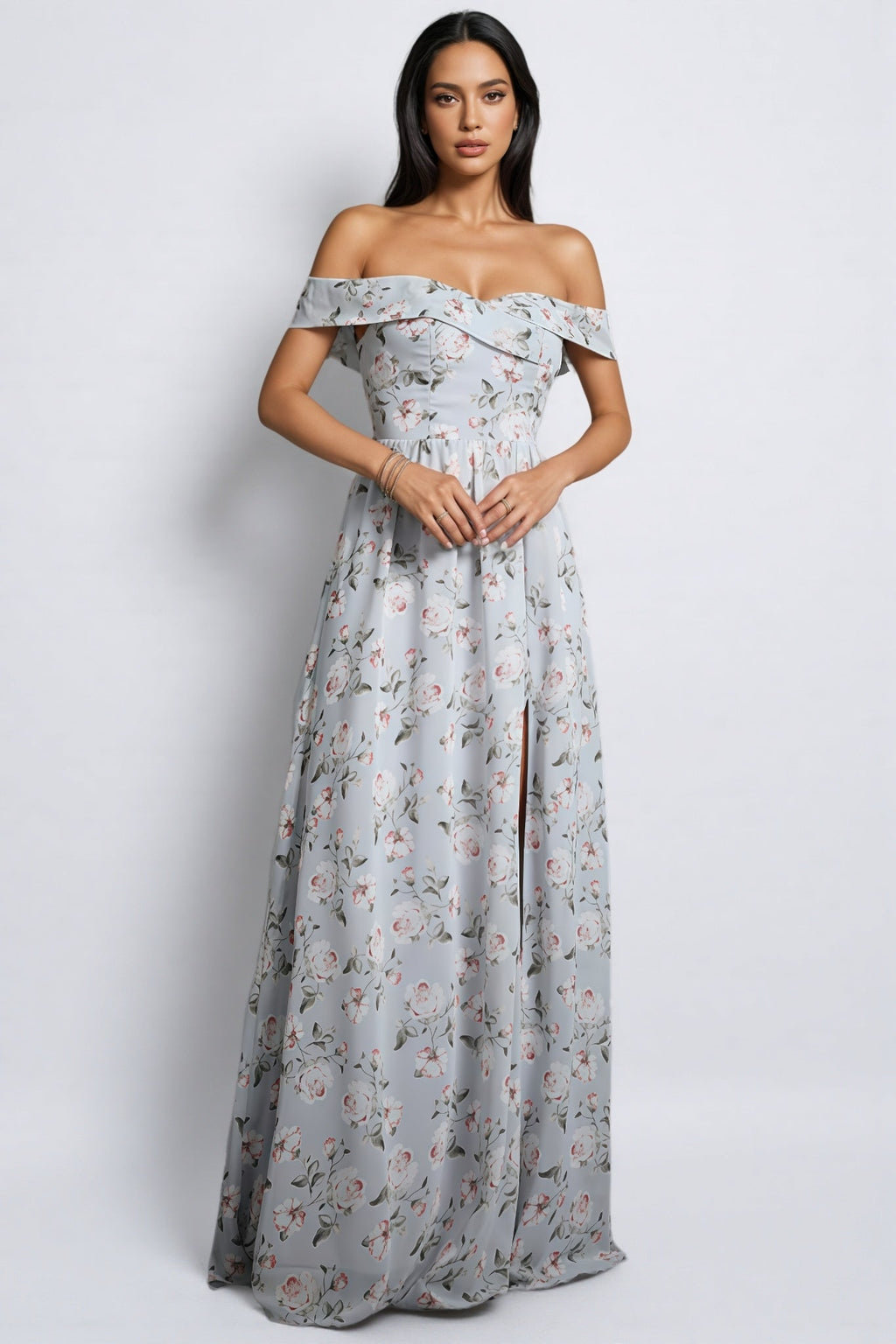 Elza One-Shoulder Floral Maxi Dress