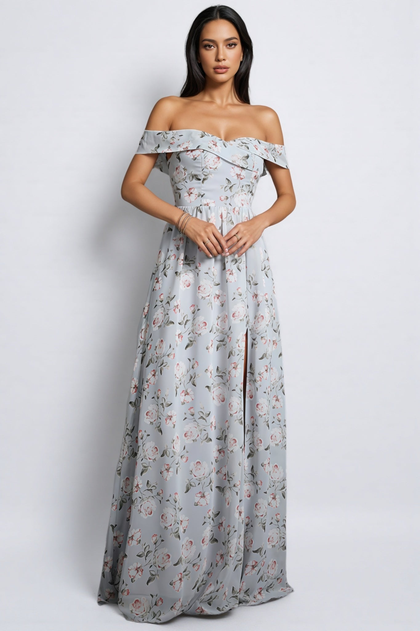 Elza One-Shoulder Floral Maxi Dress
