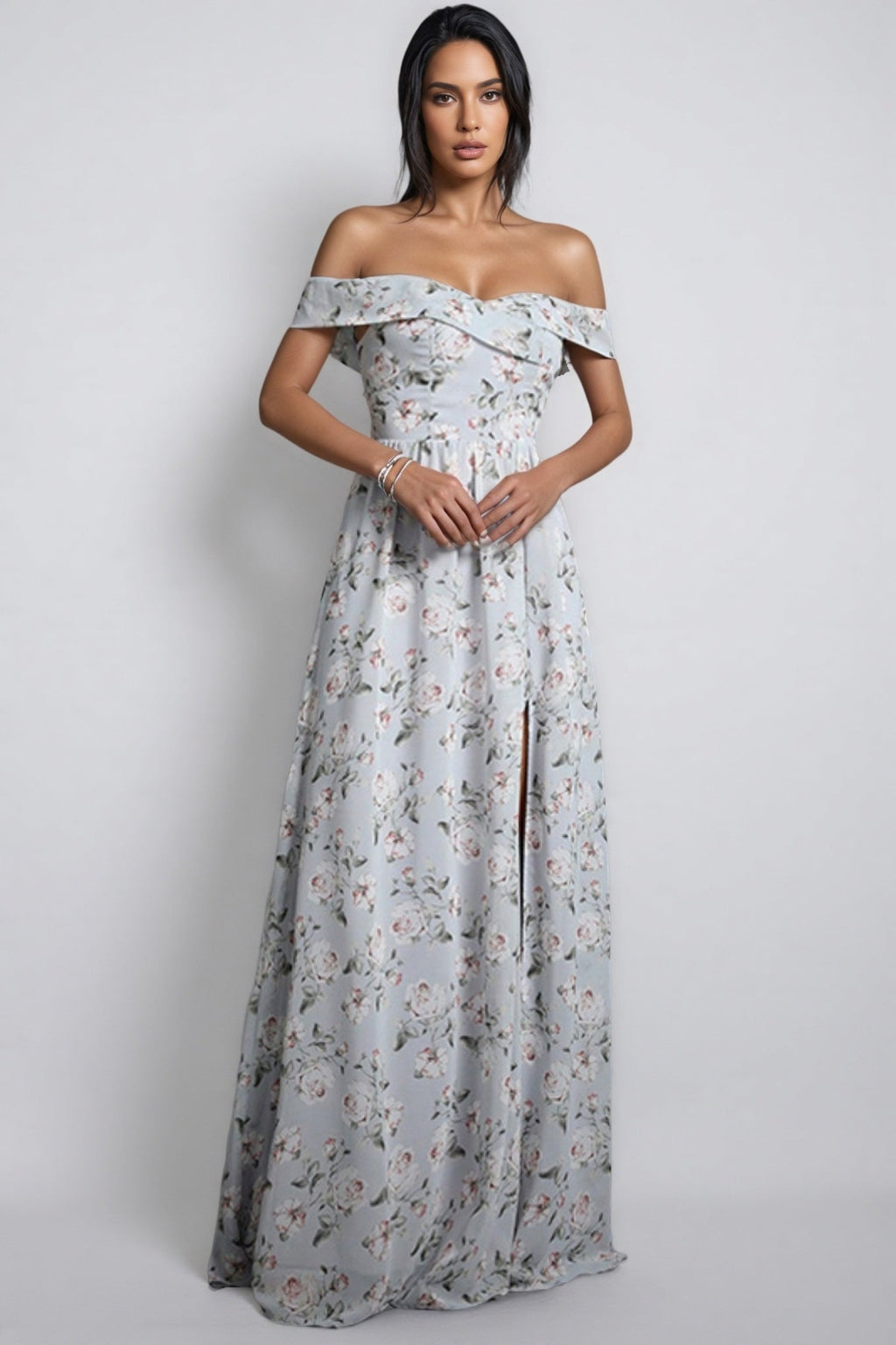 Desiree Floral Off Shoulder Maxi Dress