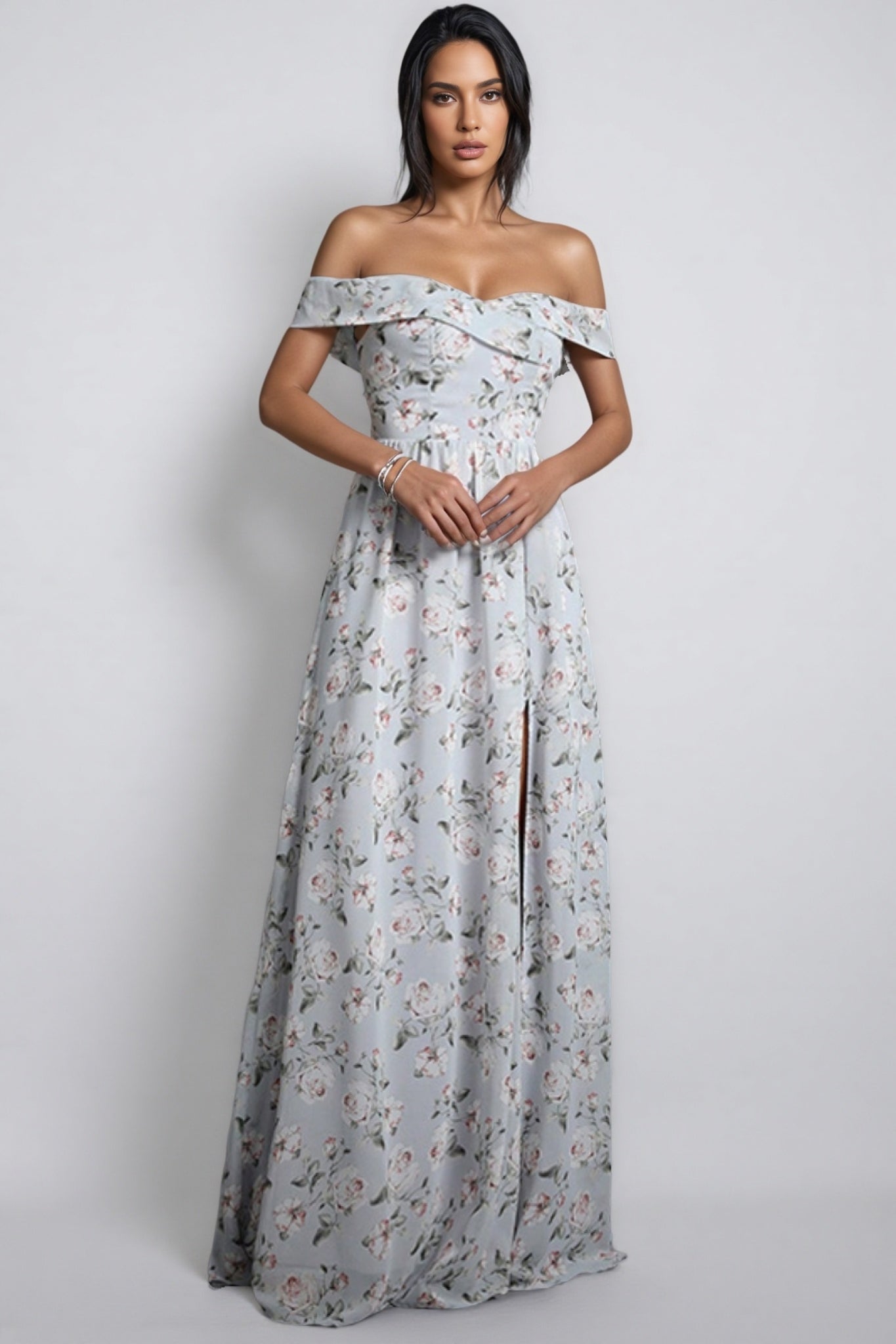 Desiree Floral Off Shoulder Maxi Dress