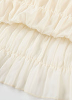 Spaghetti Strap Ruffle Trim Tiered Bow Front Maxi Dress