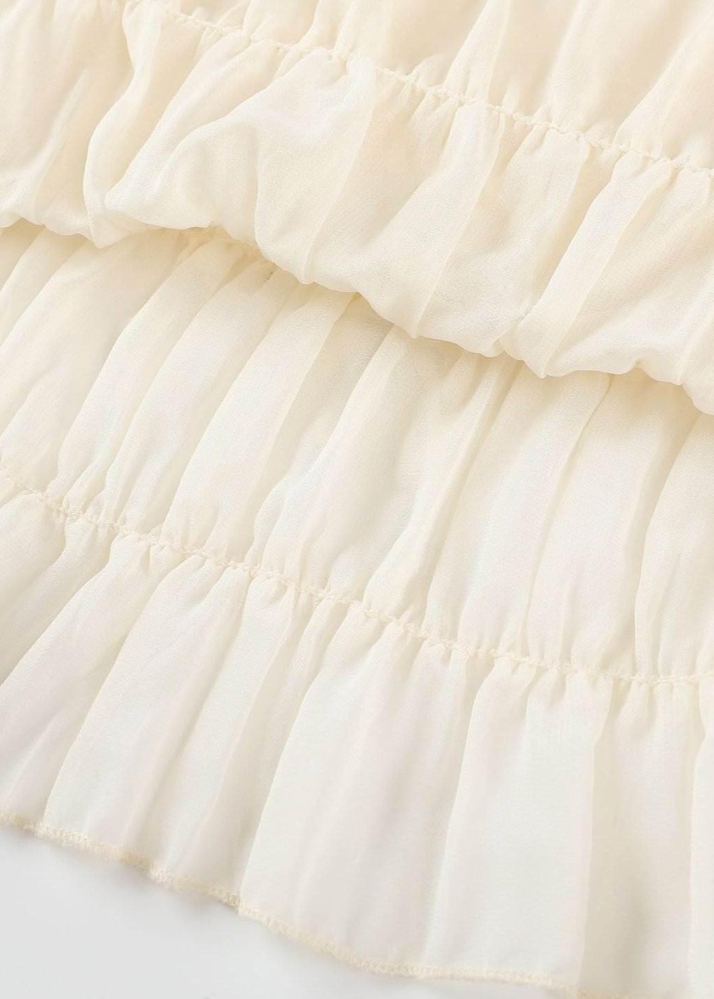 Spaghetti Strap Ruffle Trim Tiered Bow Front Maxi Dress
