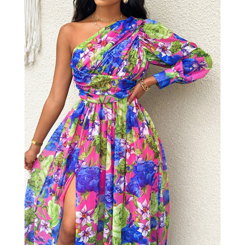 Dulce Boutique Women's Floral One Shoulder Maxi Dress Collection