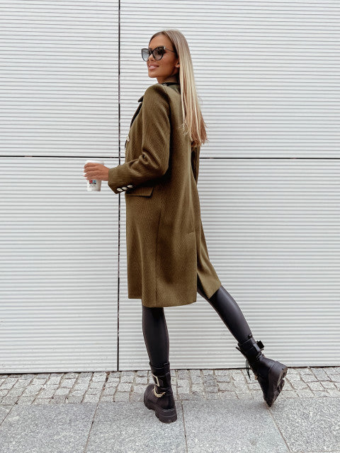 Woolen Double Breasted Overcoat Coat