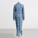 Denim Ripped Tassel Long Coat