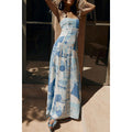 Printed Blue Maxi Dress