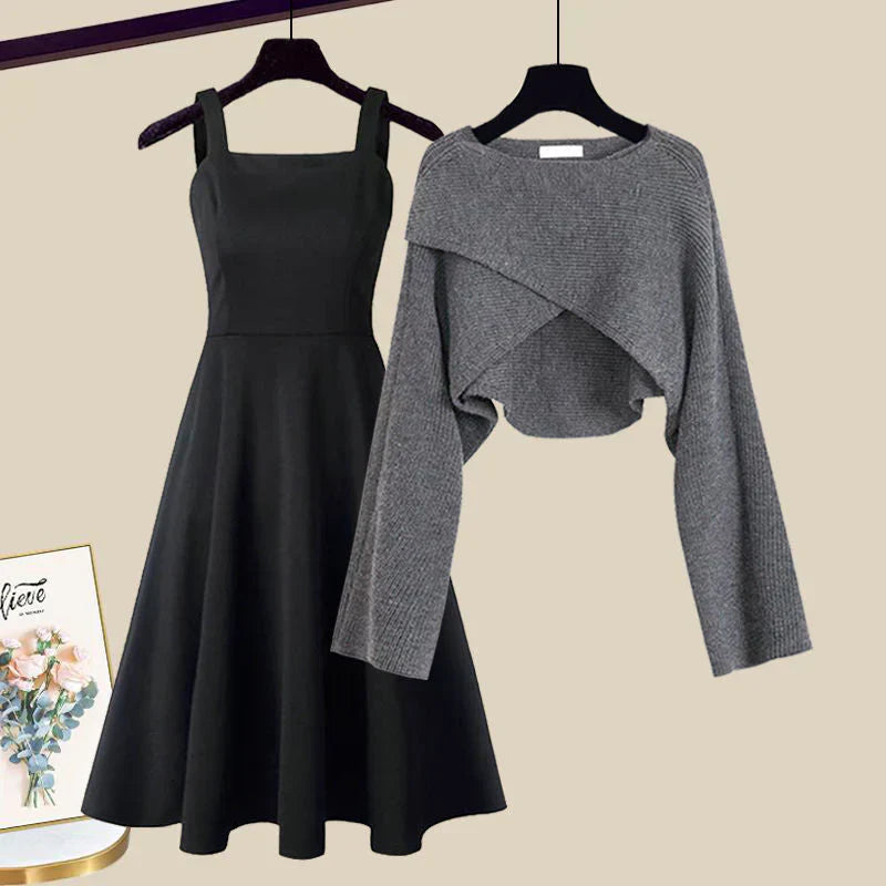 Agatha Aesthetic Dress and Sweater Set Evening Wear Edit