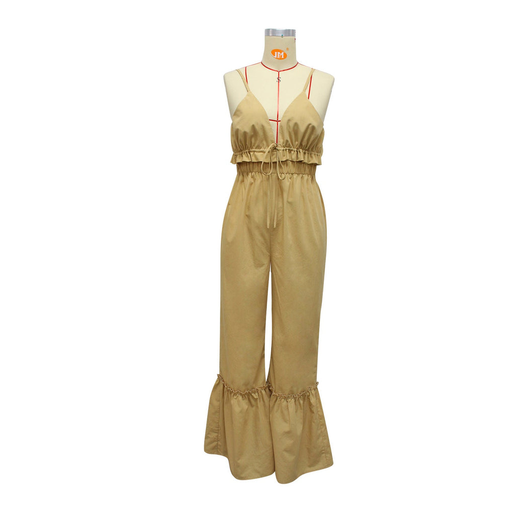 Solid Color Sexy Jumpsuit