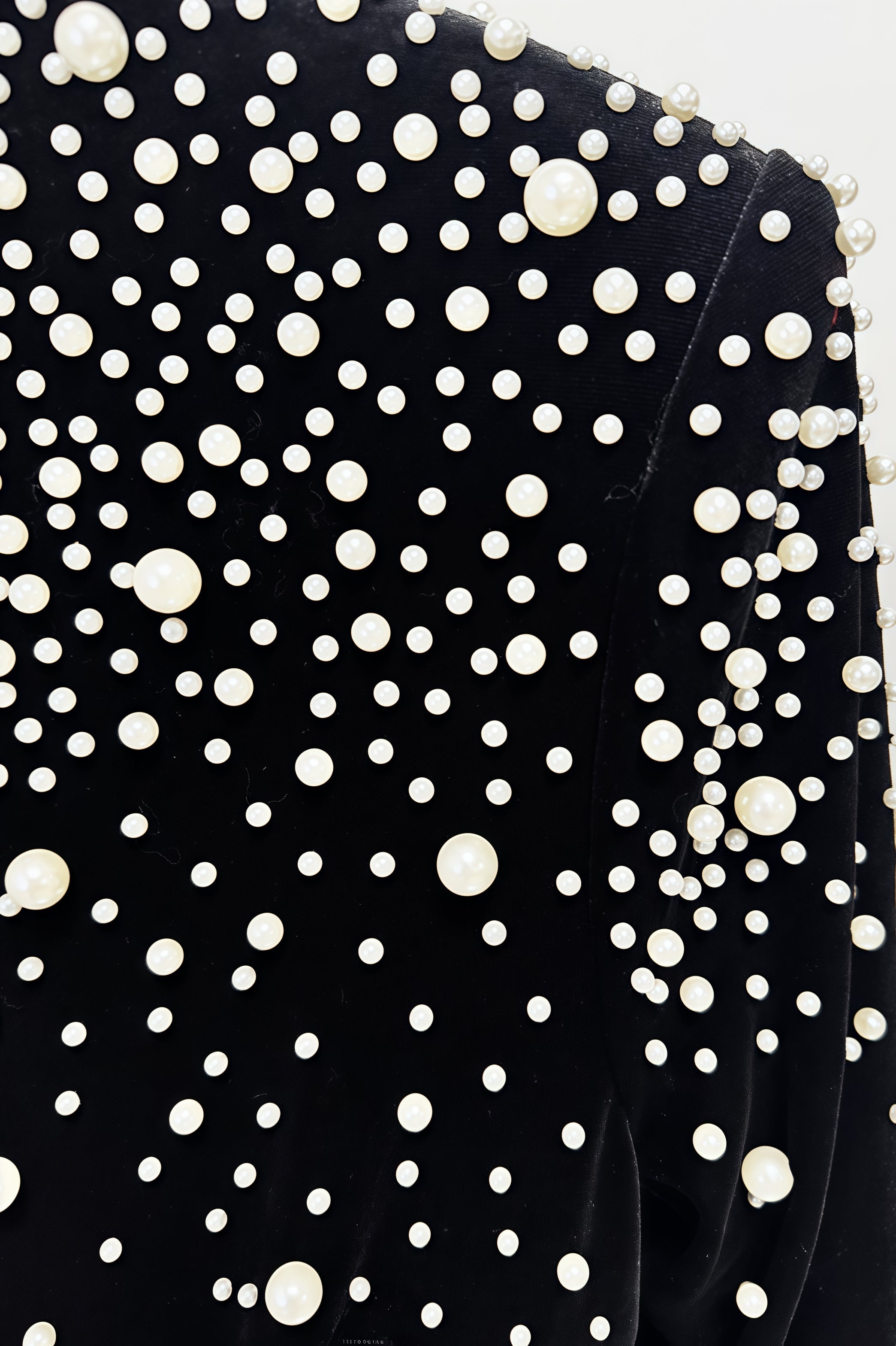 Junrty Black Pearl Beaded Maxi Dress