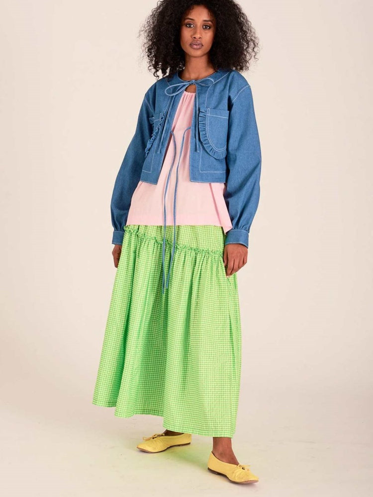 Tie Back Denim Outerwear