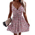 Marta Luxe Women's Floral Smocked a Line Dress Designer Edit