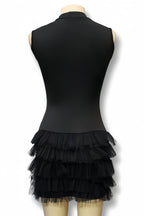 Lami Solid Black Sleeveless Mini Dress