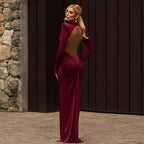 High Neck Backless Maxi Dress