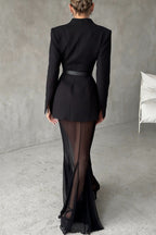 French summer chiffon fish tail eternal mesh high waisted elastic fish tail long skirt