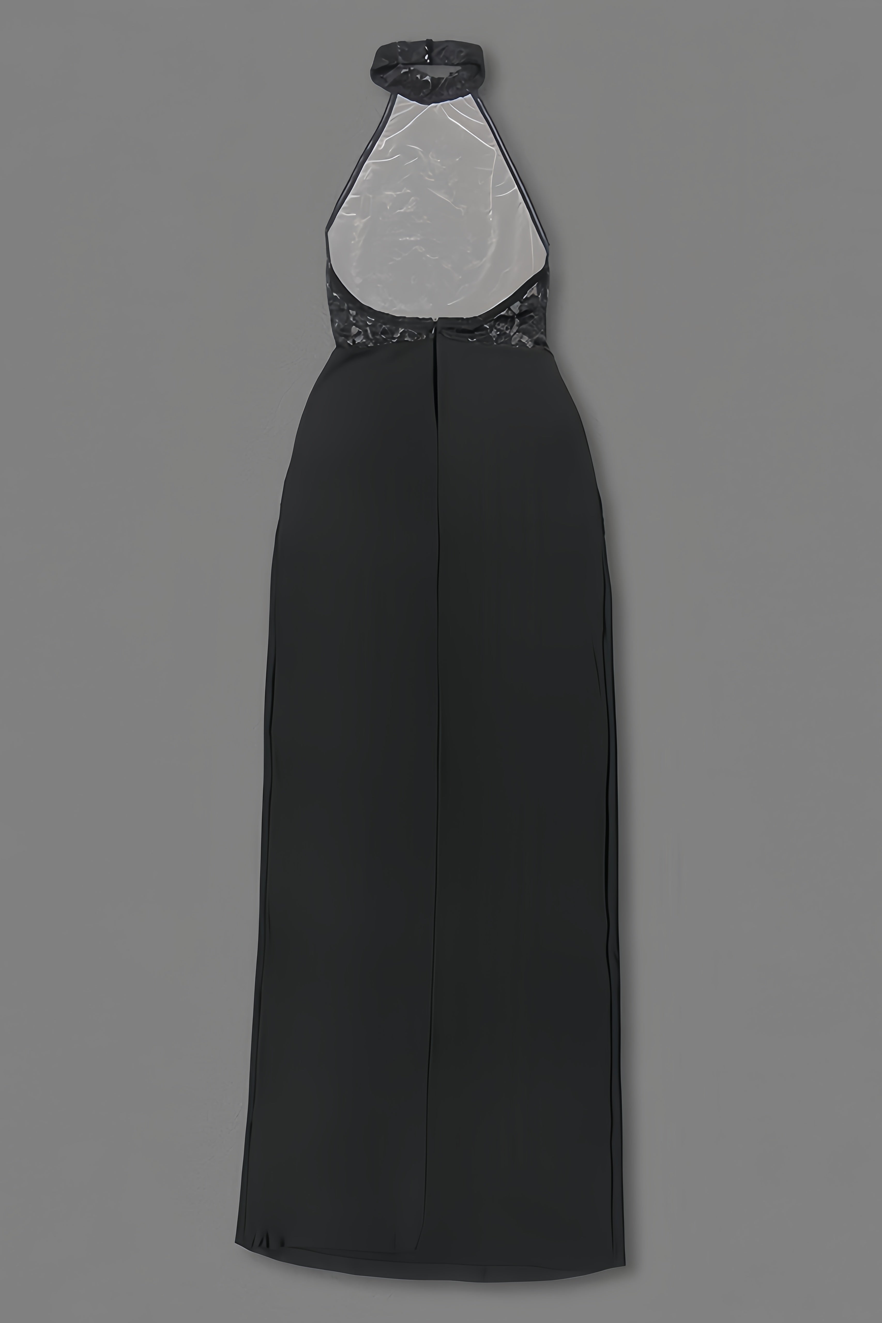 Beli Black Lace Slim Maxi Dress