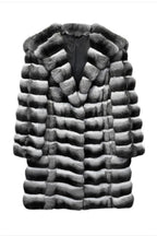 Artificial Mink Hooded Fur Coat