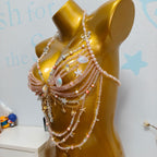 Ocean Style Pearl Beaded Chest Body Chain