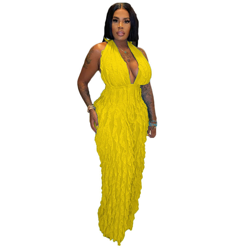 Plunge High Waist Jumpsuit