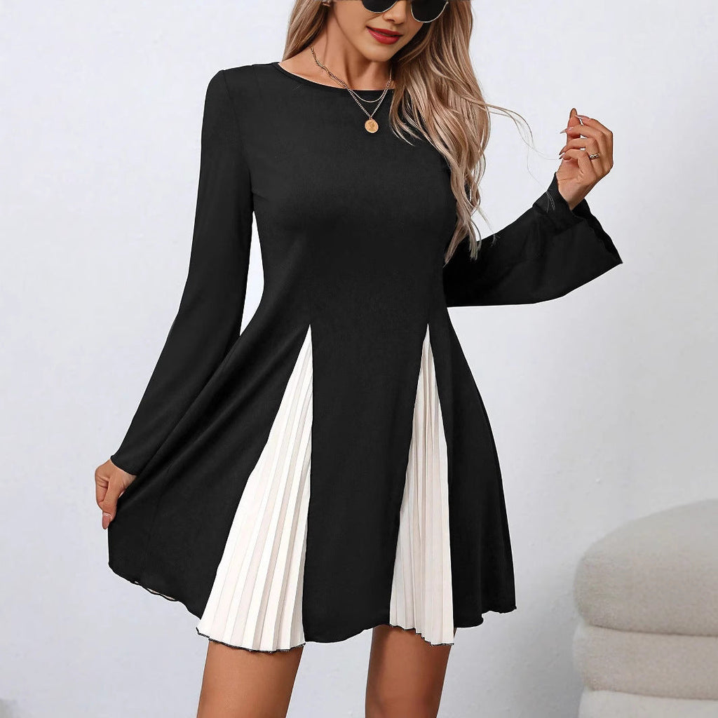 Úrsula Aesthetic Women's Flared Dress with Pleated Elements Boutique Collection