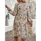 Nélida Boutique Women's Floral Print Casual Dress with Ruffle Details Collection