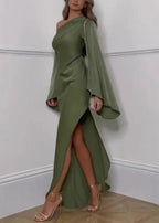 Athena - One-Shoulder Satin Gown