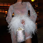 DressBetty - Feather Shimmer Mesh Dress