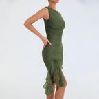 Ariana Exclusive Midi Dress with Ruffles Elevated Occasion Wear