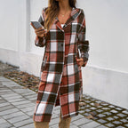 Contrast Color Hooded Coat